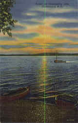 Sunset On Chautauqua Lake Postcard