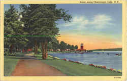 Scene Along Chautauqua Lake Postcard