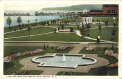 Lakeside Park And Seneca Lake Geneva, NY Postcard Postcard