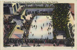 Rockfeller Plaza Outdoor Ice Skating Pond, Rockfeller Center Postcard