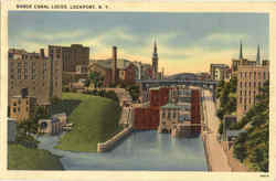 Barge Canal Locks Postcard