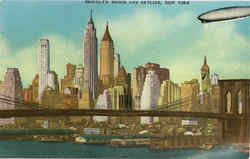 Brooklyn Bridge And Skyline New York City, NY Postcard Postcard