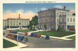 Post Office And Pontiac Hotel Oswego, NY Postcard Postcard