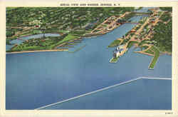 Aerial View And Harbor Oswego, NY Postcard Postcard