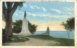 Champlain Statue On Lake Champlain Postcard