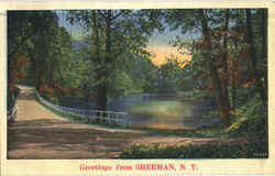 Greetings From Sherman New York Postcard Postcard