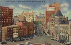 Lookingup State Street From The Plaza, Washington Park Albany, NY Postcard Postcard