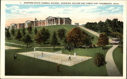 Western State Normal School, Showing Incline and Cable Car Kalamazoo, MI Postcard Postcard