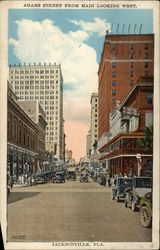 Adams Street from Main, Looking West Postcard