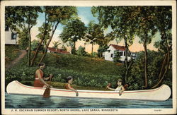 J.H. Eschman Summer Resort, North Shore Lake Sarah, MN Postcard Postcard