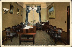 Private Office of the Secretary of State, Utah State Capitol Postcard