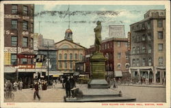 Dock Square and Faneuil Hall Boston, MA Postcard Postcard