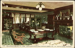 Private Office of C.W. Post, Administration Building, Postum Cereal Co., Ltd Battle Creek, MI Postcard Postcard