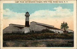 Light House and Aeroplane Hangars, Miller Field Staten Island, NY Postcard Postcard