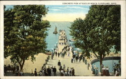 concrete Pier at Euclid Beach Cleveland, OH Postcard Postcard