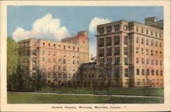 General Hospital Winnipeg, MB Canada Manitoba Postcard Postcard