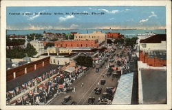 Central Avenue in Holiday Attire Postcard