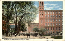 Entrance to Merrimac Mills Postcard