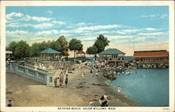 Bathing Beach, Salem Willows Massachusetts Postcard Postcard