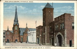 Post Office Square Pittsfield, MA Postcard Postcard