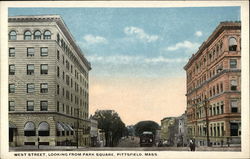 West Street, Looking From Park Square Pittsfield, MA Postcard Postcard