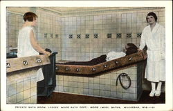 Private Bath Room, Ladies' Moor Bath Dept., Moor (Mud) Baths Postcard