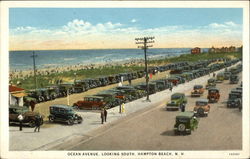 Ocean Avenue, Looking South Hampton Beach, NH Postcard Postcard