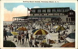 Bathing Beach Seaside Rockaway Beach, NY Postcard Postcard