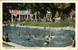 Riverside Park - Swimming Pool Grand Forks, ND Postcard Postcard