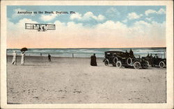 Aeroplane on the Beach Daytona Beach, FL Postcard Postcard