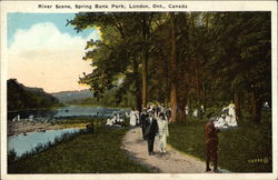 River Scene, Spring Bank Park London, ON Canada Ontario Postcard Postcard