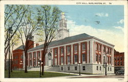 City Hall Burlington, VT Postcard Postcard