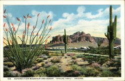 Superstition Mountain and Desert Apache Trail, AZ Postcard Postcard