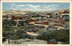 Bird's Eye View of Prescott Arizona Postcard Postcard