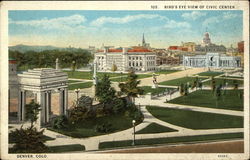 Bird's Eye View of Civic Center Denver, CO Postcard Postcard