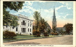 Kellogg-Hubbard Library and Cong. (Bethany) Church Montpelier, VT Postcard Postcard