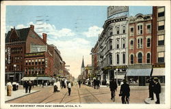 Bleecker Street from Busy Corner Postcard