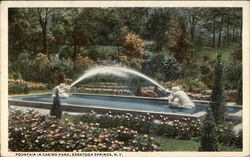 Fountain in Casino Park Saratoga Springs, NY Postcard Postcard