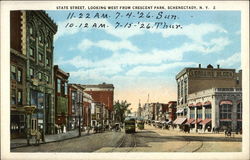 State Street, Looking West from Crescent Park Postcard