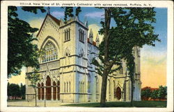 A New View of St. Joseph's Cathedral with Spires Removed Buffalo, NY Postcard Postcard