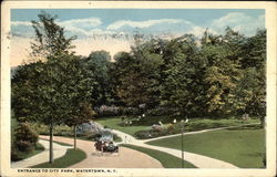 Entrance to City Park Postcard