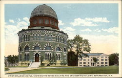 Union College showing The Round Building and Engineering Building Schenectady, NY Postcard Postcard