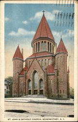 St. John's Catholic Church Schenectady, NY Postcard Postcard