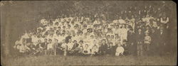 Large Group of People & Band Unidentified People Large Format Postcard Large Format Postcard