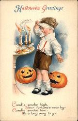 Halloween Greetings with Jack O'Lanterns & Child Ellen Clapsaddle Postcard Postcard