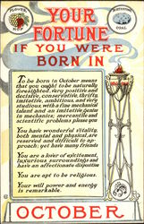 Fortune predicted for the birth date in the month of October Astrology & Zodiac Postcard Postcard