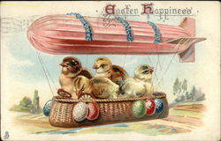 Easter Happiness with Chicks & Eggs Postcard Postcard