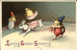 Loving Easter Greeting With Chicks Postcard Postcard