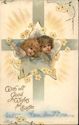 With All Good Wishes for Easter With Angels Postcard Postcard