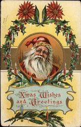 Christmas Wishes and Greetings with Santa Santa Claus Postcard Postcard